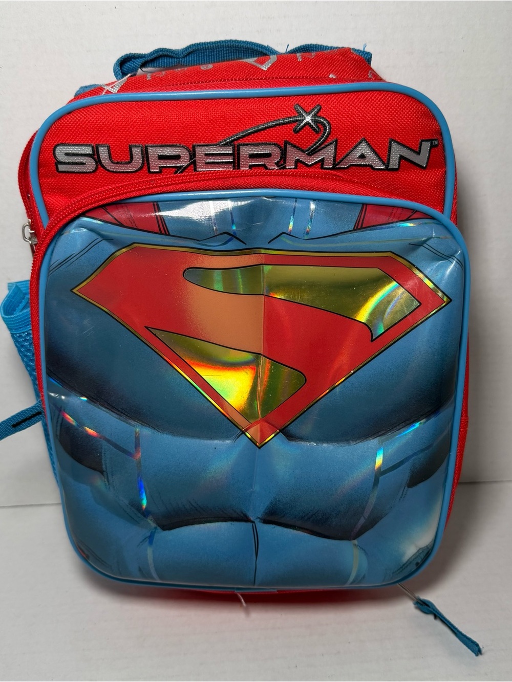 DC Comics Superman Kids Lunchbox Lunch Bag School Shiny Insulated EUC
